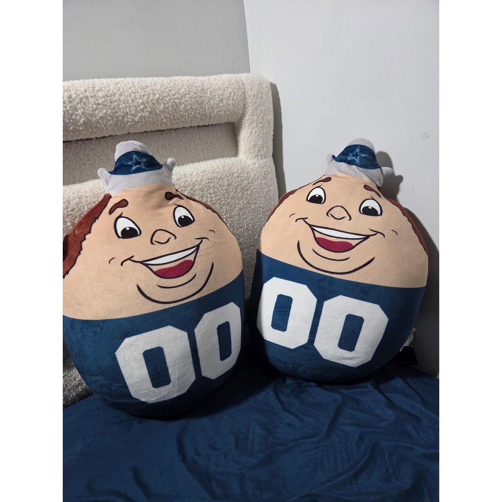 NFL Dallas Cowboys Rowdy Mascot Squish Me Plush Pillow Set of 2 New